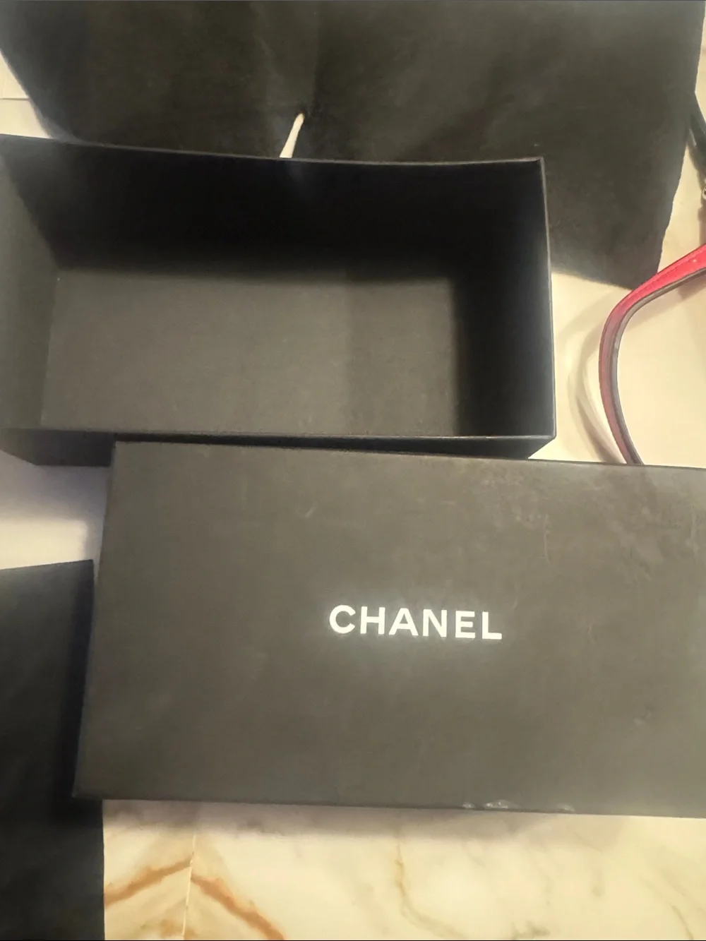 CHANEL glasses Box with Booklet wrapping and ribbon
